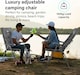 image 3 of Luxury Adjustable Camping Chairs Heavy Duty Outdoor High Back Padded Folding - 2 Grey Chairs | Grey