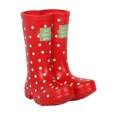 Something Different Wellington Boots Plant Pot - Red/White - One Size