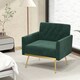 image 3 of COSTWAY Modern Sofa Accent Chair Upholstered Armchair Green