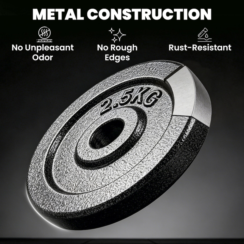image 1 of SPORTNOW Weight Plates Set, 1"/2.5cm Weight Disc Pair, 4 x 2.5kg