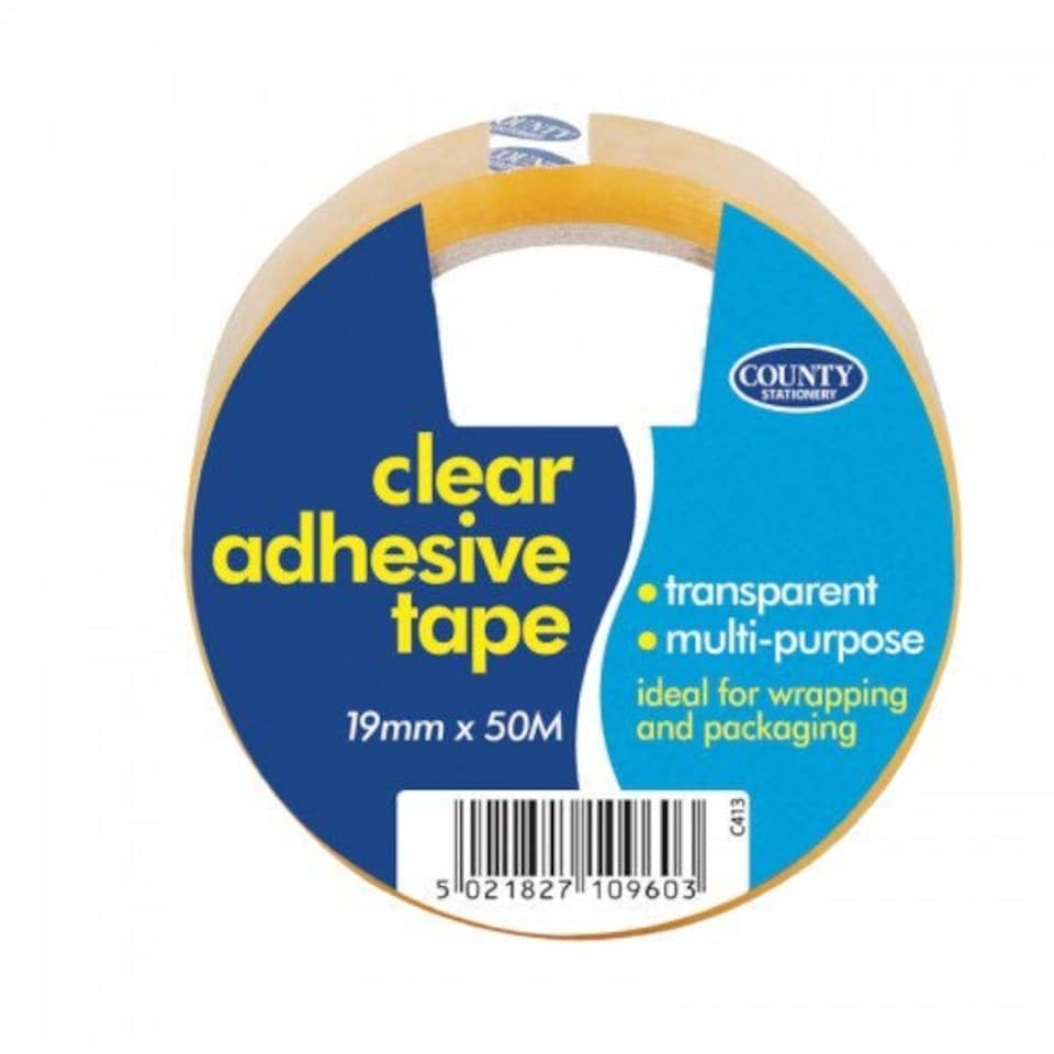 image 1 of Pack of 12 Clear Adhesive Tape 19mm x 50m
