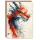 image 1 of Horned Chinese Dragon Fantasy Concept Painting Birthday Card
