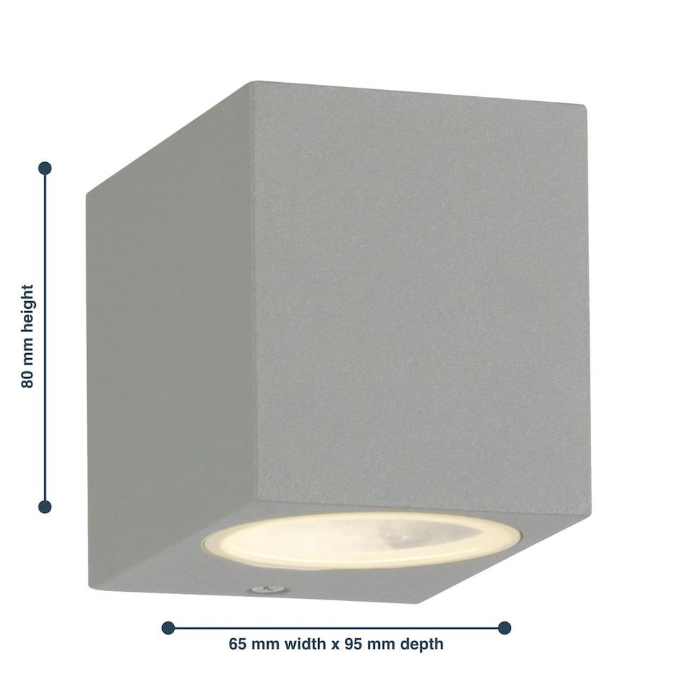image 1 of Set of 6 Falmouth - Grey Downwards Outdoor IP44 Wall Light | Grey | Clear | 6
