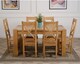 image 3 of Kuba 150 x 85 cm Chunky Medium Oak Dining Table and 6 Berkeley Chairs | Brown | Brown