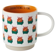 Hallmark Shoebox Funny Ceramic Mug - Dumpster Fires 'Everything's Fine'