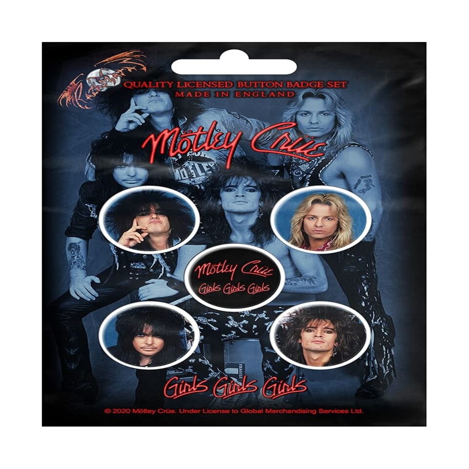 Motley Crue Button Badge Pack: Girls, Girls, Girls - Pin Badges N/A