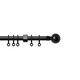 image 1 of 13 - 16mm Black Ball Metal Curtain Pole Set 150 - 280cm | Black | Black