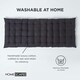 image 6 of Homescapes Garden Bench Cushion Luxury 2 Seater 100% Cotton Indoor Outdoor Seat Pad Black | 108 x 42 cm