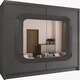 image 1 of Modern Sliding Mirror Wardrobe 150/203cm White/Black/Grey/Walnut Grey | 203cm