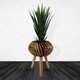image 1 of Large Composite Oval Planter with Stand | Brown