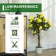 image 8 of Outsunny Set of 2 90cm Artificial Rose Tree, Fake Decorative Plant, Yellow