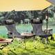 image 7 of Outsunny Set of 2 Reclining Camping Chairs Grey | Grey and Black
