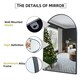 image 3 of Living and Home Arch-Shape Metal Framed Wall Mirror Decorative - 50*75cm Black