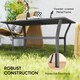 image 4 of Outsunny Metal Garden Coffee Table with Slatted Tabletop, Dark Grey Grey | Dark Grey
