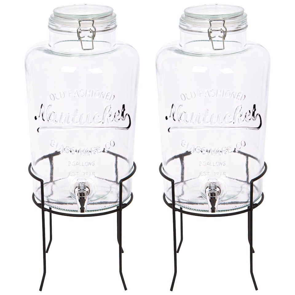 image 1 of Rink Drink Glass Drinks Dispensers with Tap - 8.7L - Pack of 2