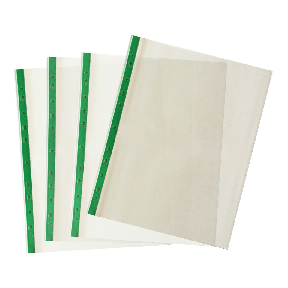 image 1 of Pack of 500 A4 Premium Glass Clear Punched Pockets (90 Micron)