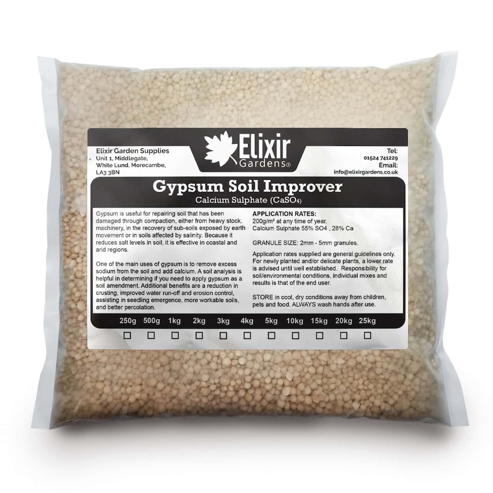 image 1 of Elixir Gardens Gypsum Fertiliser Calcium Sulphate x3kg Bag