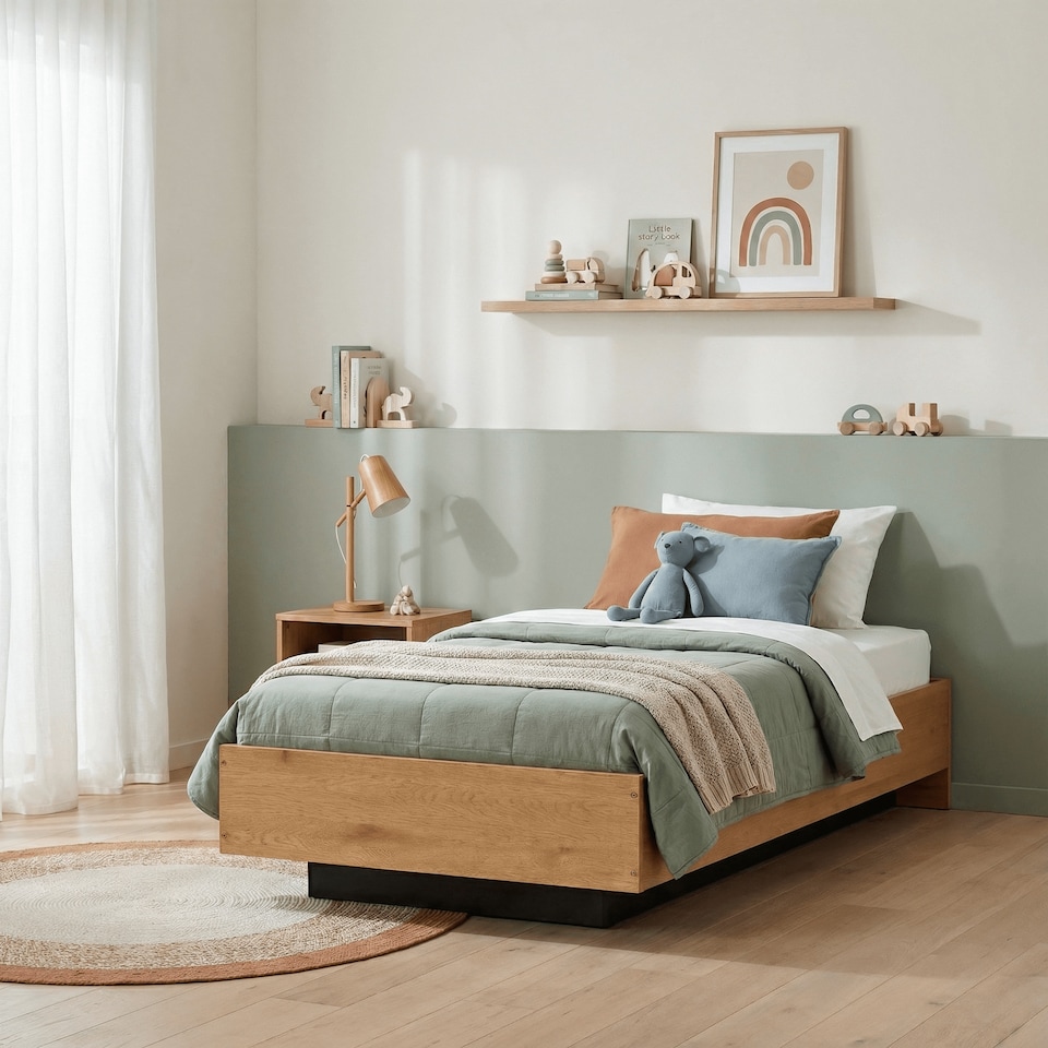 image 1 of Koping Single 3ft Gas Lift Ottoman Bed with Underbed Storage in Natural Pine