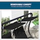 image 6 of Outsunny Canopy Swing 2 Separate Relax Chairs w/ Handrails, Cup Holders | Black | Black | L
