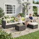 image 9 of Outsunny 8 Pieces Patio Rattan Sofa Set Outdoor Garden Furniture Set Brown