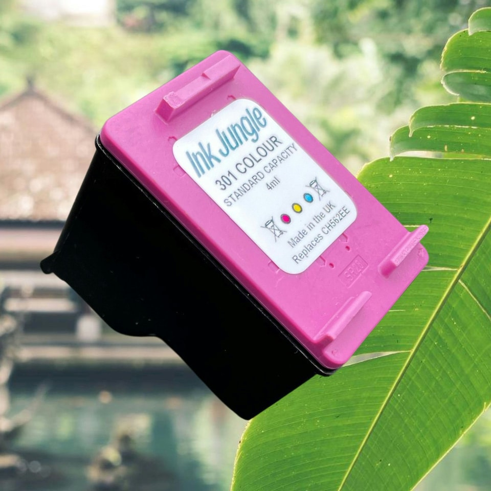 image 1 of 2x HP 301 Black & Colour Refilled Ink Cartridges - Replaces HP 301 Black & Colour