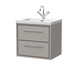 image 1 of Bathroom 2 Soft-Close Drawer Wall Hung Fireclay Basin, Grey, 600mm | Grey | Pebble Grey | 1