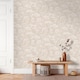image 3 of Grandeco Cow Parsley Organic Foliage Trail Wallpaper, Natural Taupe | Brown | Natural | 5.32