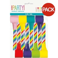 Unique Party Candy Cane Party Blower (Pack Of 8) - Multicoloured - One Size