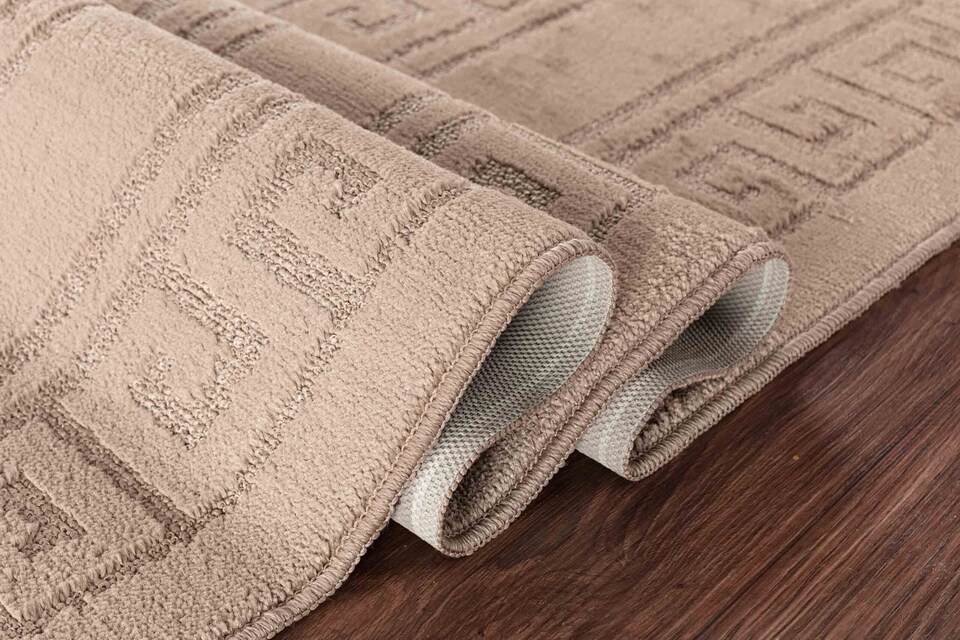 image 1 of Ivy Washable Greek Key Design Anti Slip Doormats - Runners