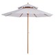image 1 of Outsunny 2.7 m Garden Parasol Umbrella, Double Tier Garden Umbrellas Outdoor Sun Umbrella Sunshade Bamboo Ribs, White