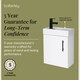 image 6 of Balterley Floor Standing Vanity Basin 400mm Gloss White & Matt Black Handle
