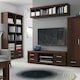 image 5 of Imperial Tall 2 Drawer Narrow Cabinet with Open Shelving in Dark Mahogany Melamine