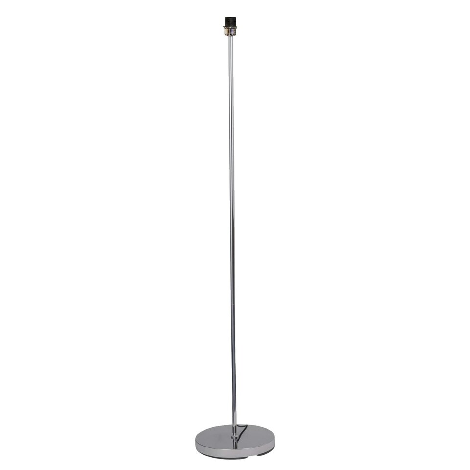 image 1 of First Choice Lighting Chrome Stick Floor Lamp with White Laser Cut Shade Chrome | White