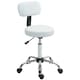 image 6 of HOMCOM Rolling Stool with Backrest, Wheels, Faux Leather Salon Chair, White Black