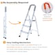 image 7 of Lightweight Step Ladders - Compact Aluminium Stepladder with Non-Slip Wide Step, Portable Silver Color - Tall Folding Ladder with Platform Silver | 3- Step 105 cm