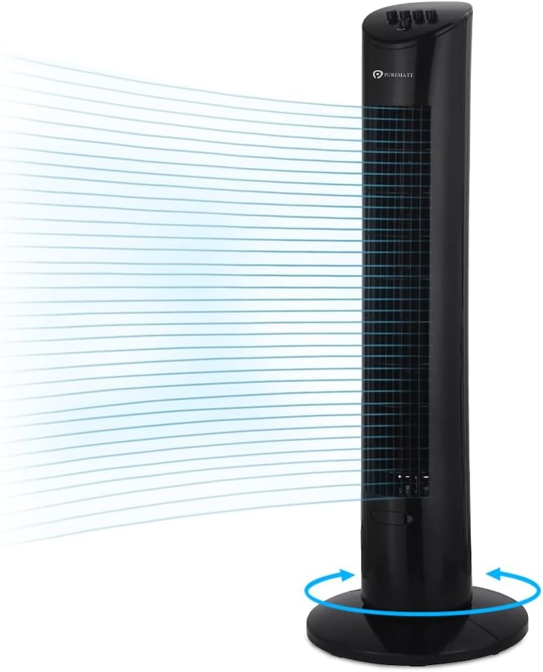 image 1 of 31 inch Oscillating Tower Fan with Aroma Function Black