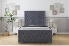 Sloomy Monroe Steel Plush Bed Frame With 50" Upholstered Headboard 2'6 Small Single