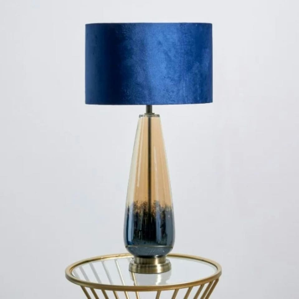 image 1 of Elena Blue Glass Table Lamp