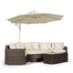 image 5 of Santorini L Shape Modular 5 Seat Rattan Corner Sofa Set With Daybed Ottoman & Coffee Table | Brown | Brown
