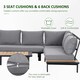 image 5 of Outsunny 4 PCS Garden Furniture Conversation Set w/ Loveseat Table, Grey
