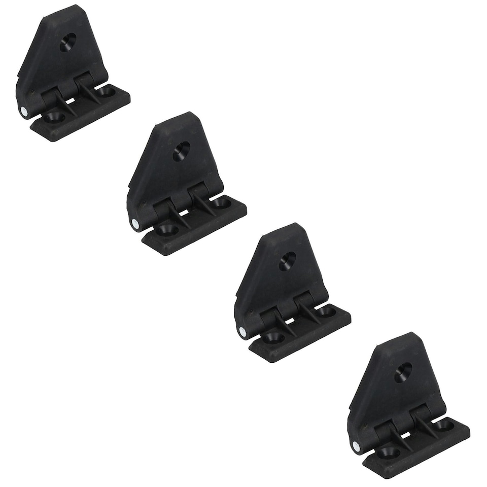 image 1 of 4 Pack Large Black Polyamide Leaf Hinge Reinforced Plastic 80x100mm Italian Black