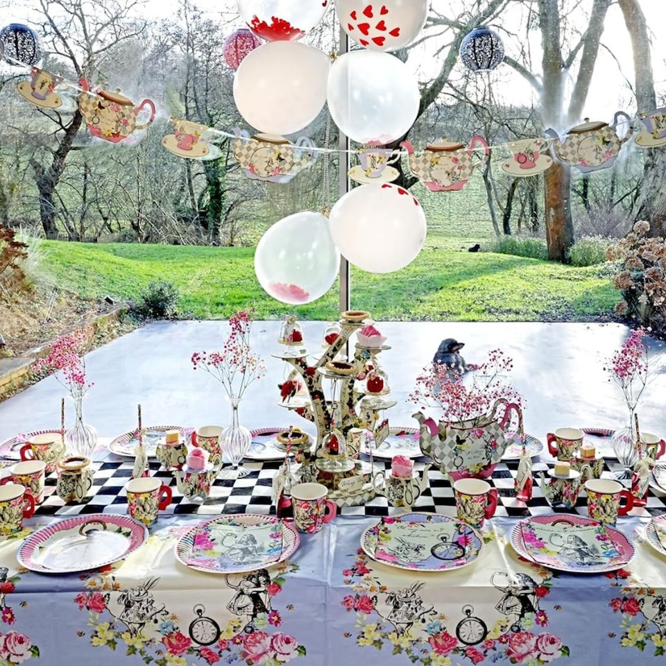 image 1 of Talking Tables Alice Wonderland Tea Party Tableware Set - 16 Pack