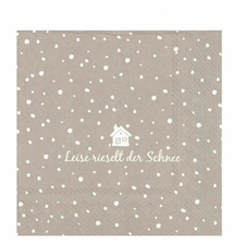 IHR Lunch Napkins Leise Rieselt R Schnee (German) Linen&nbsp; &nbsp; 33cm 3ply 20 Pack