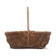 image 3 of Large Rectangular Unpeeled Willow Garden Trug With Hessian Lining | Brown | Brown | Large