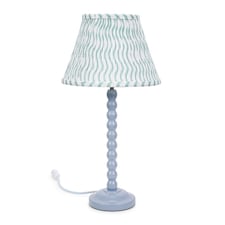 ValueLights Bobbles Powder Blue Table Lamp Green Arrow Pleat Shade & Bulb | Green