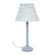 image 1 of ValueLights Bobbles Powder Blue Table Lamp Green Arrow Pleat Shade & Bulb | Green