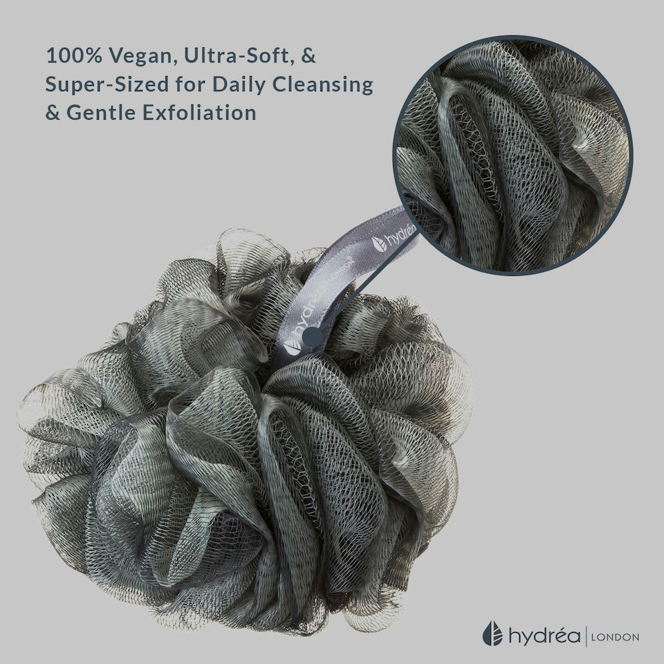 image 1 of Hydréa London Grey + Cream Luxury Body Buffers - 2 Pack