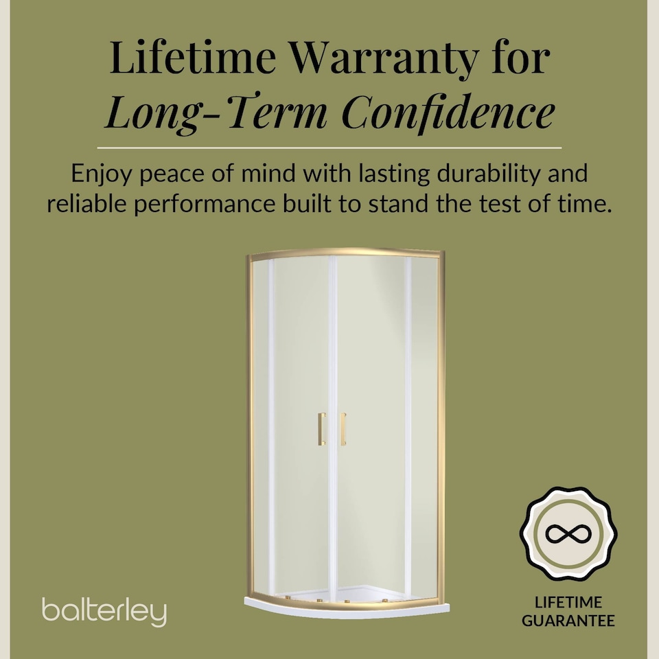 image 1 of 6mm Glass Quadrant Shower Enclosure 1900 x 900 x 900mm Brushed Brass | Copper | Brushed Brass | 1