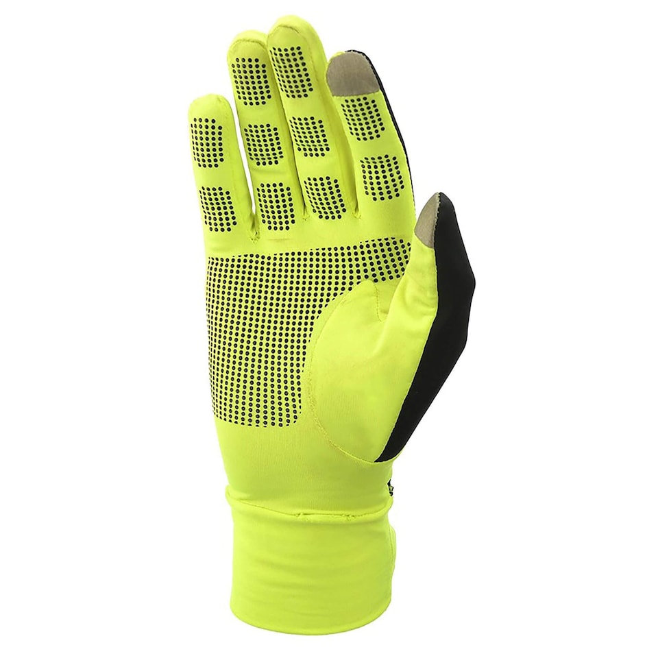 image 1 of Reebok All-Weather Running Gloves, Convertible Waterproof Mitt, Yellow/Black, S | Black | Yellow/Black | S