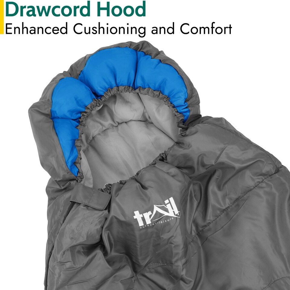 image 1 of Hooded Sleeping Bag - Blue